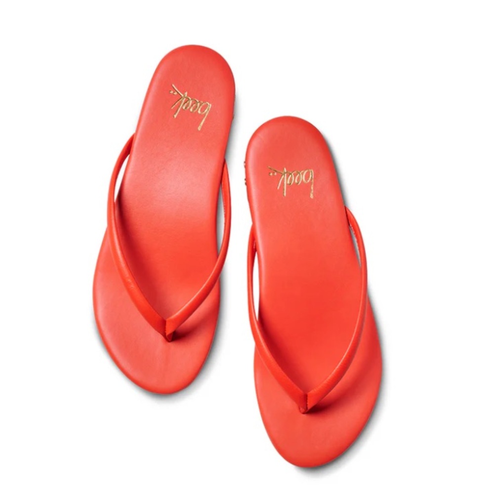 BEEK Sunbeam Leather Flip Flop Sandal, TOMATO, Size 9, NWT no box - Picture 2 of 10